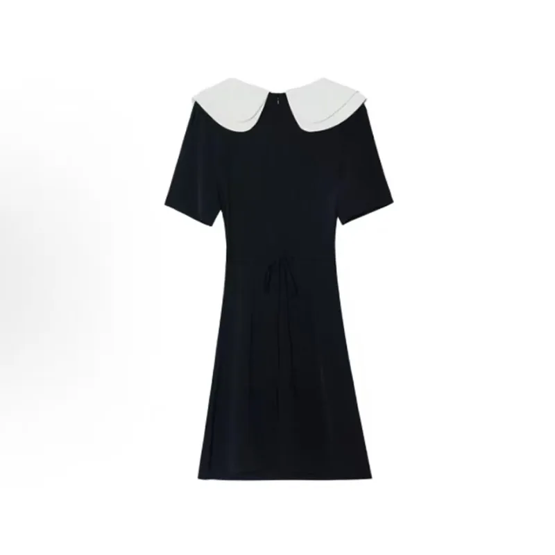 HUINIAN Short Sleeved Dress Women's Black-1