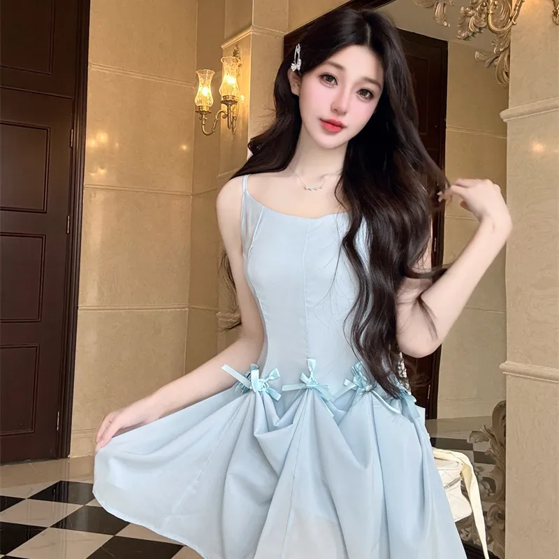 HUINIAN Slip Dresses Women's Light Blue-4