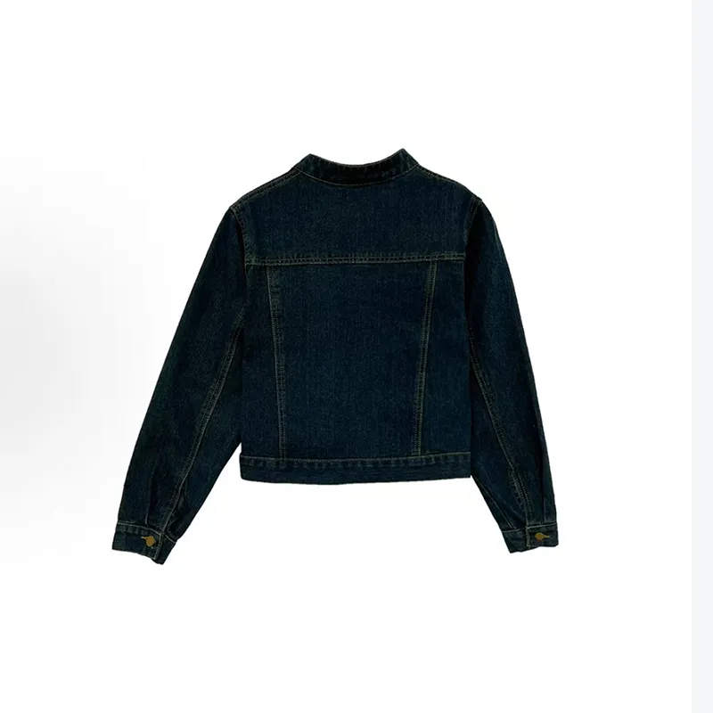 HUINIAN Denim Jacket Women's Vintage Denim-1