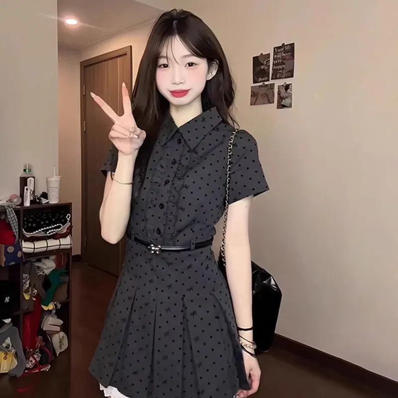 HUINIAN Short Sleeved Dress Women's Gray-2