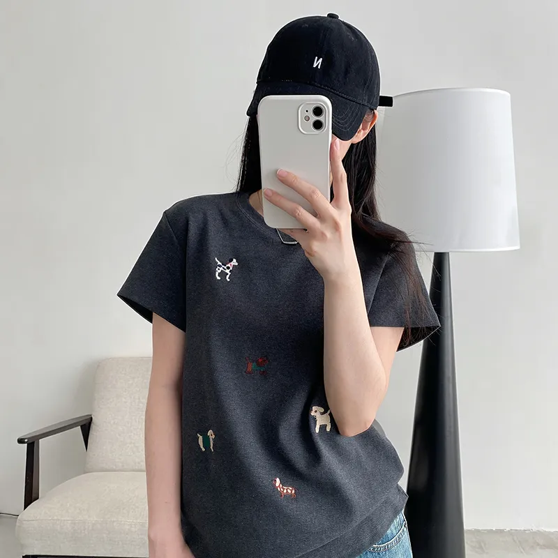 HUINIAN Regular T Shirt Women's Dark Gray-4