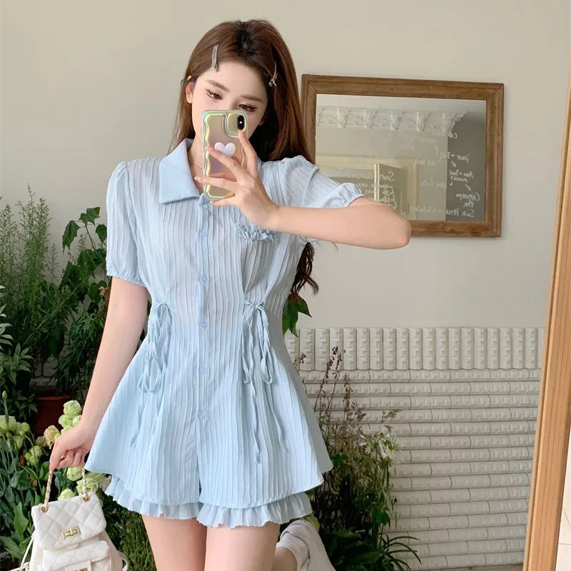 HUINIAN Casual Suit Women's Blue-6