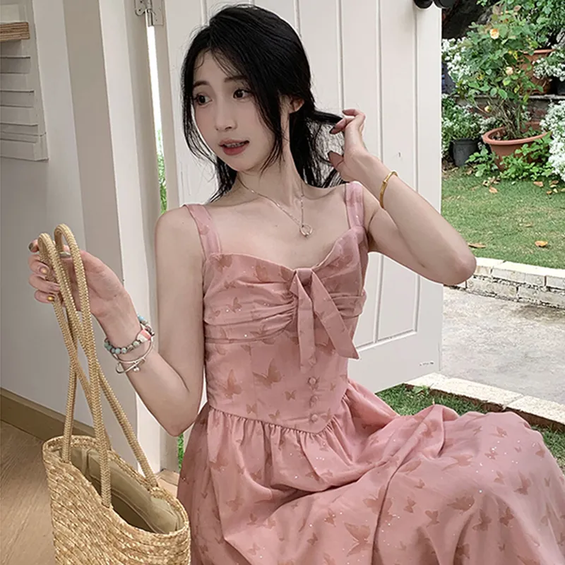 HUINIAN Slip Dresses Women's Pink-6