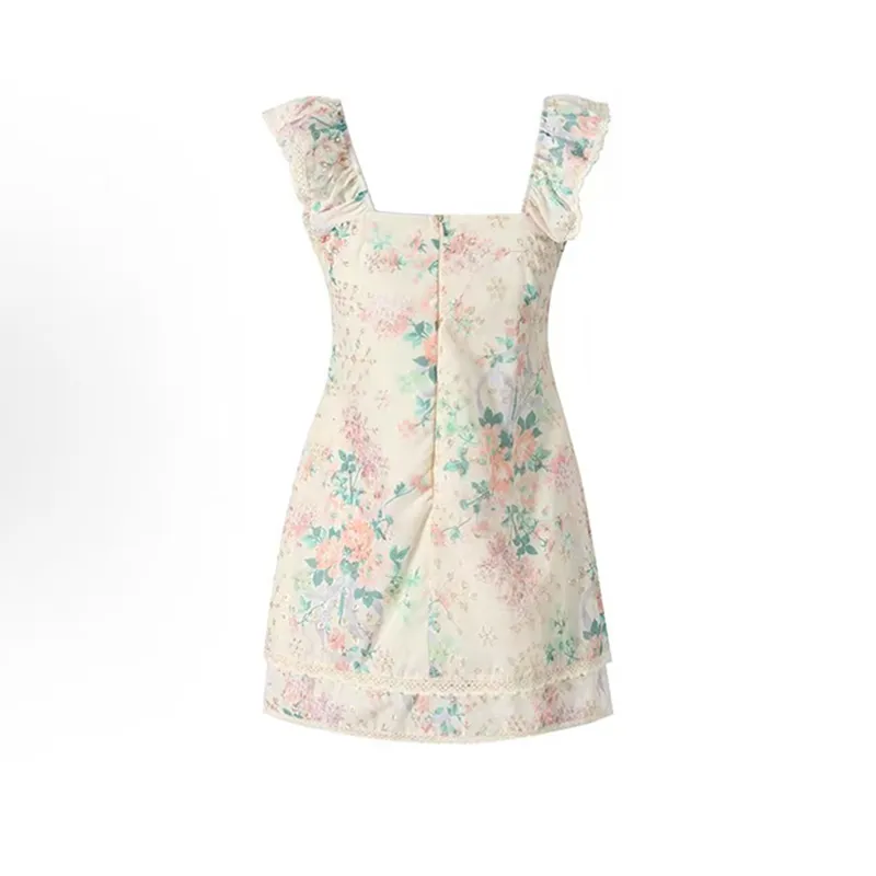 HUINIAN Sleeveless Dress Women's Floral-1