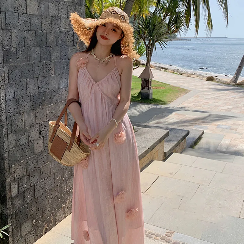 HUINIAN Slip Dresses Women's Pink-3