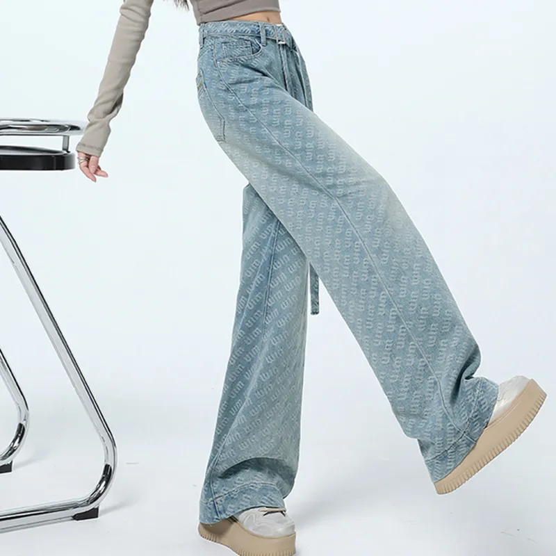HUINIAN Jeans Women's Vintage Blue-6
