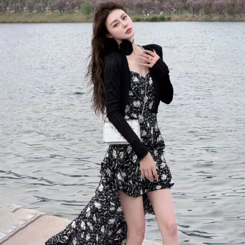 Fashion Skirt Set Women's Classic Black-4