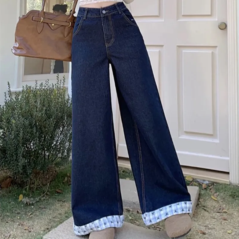 HUINIAN Jeans Women's Dark Blue-5