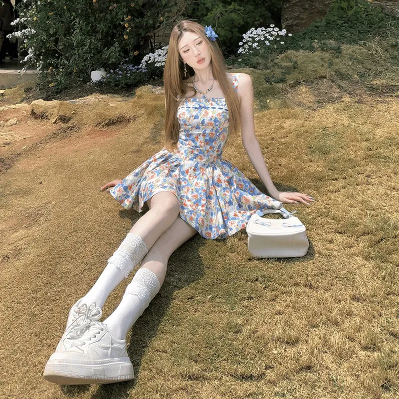 HUINIAN Slip Dresses Women's Floral Color-5