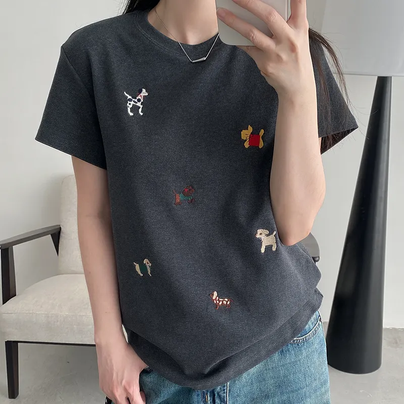 HUINIAN Regular T Shirt Women's Dark Gray-2