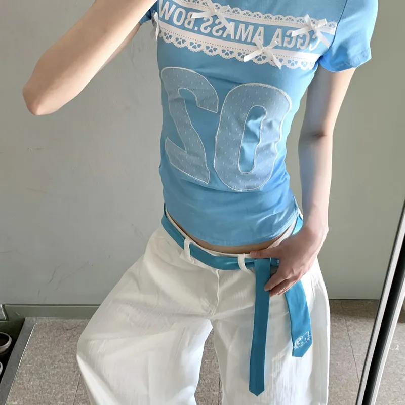 HUINIAN T Shirts Women's Blue-6
