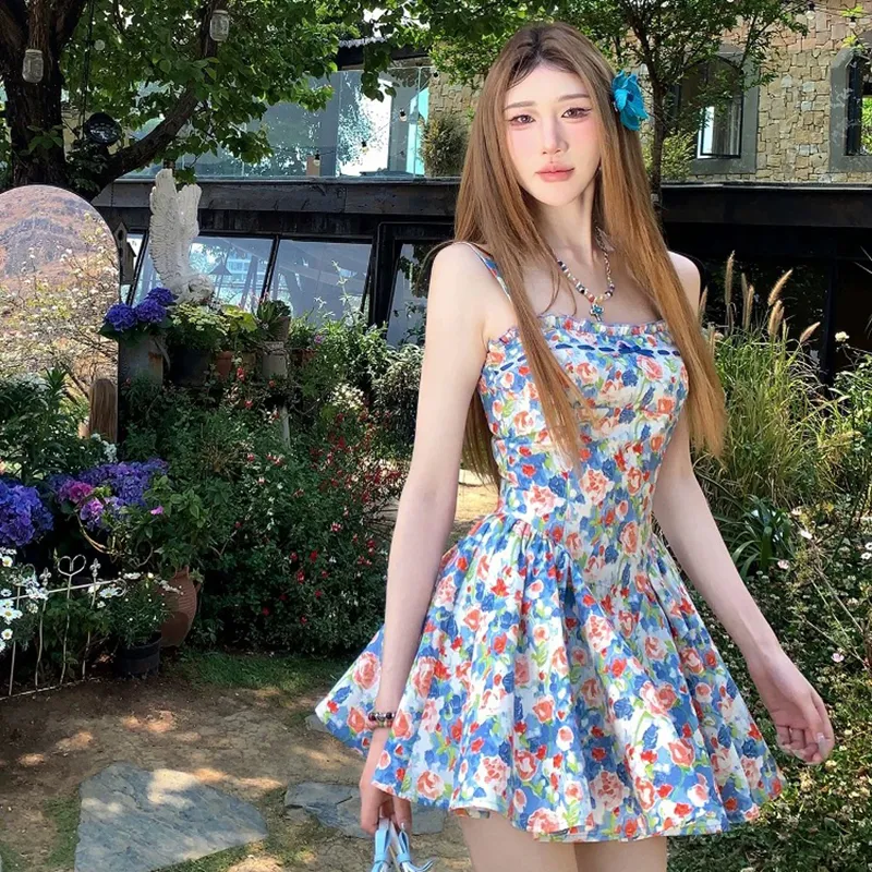 HUINIAN Slip Dresses Women's Floral Color-3