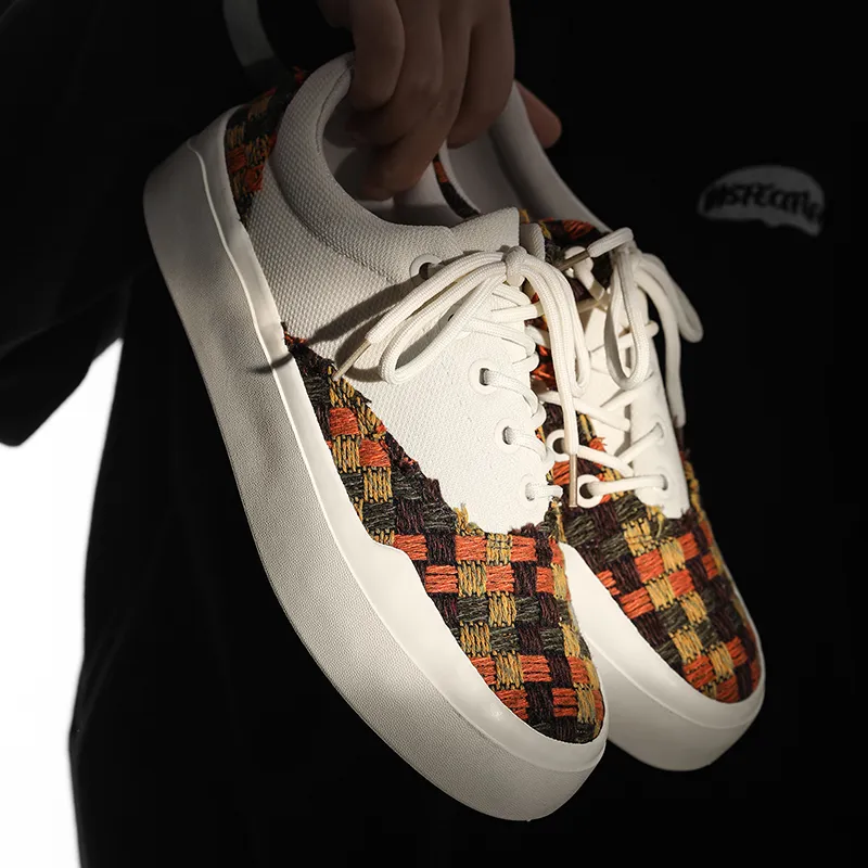 KAISER Checkerboard Piece Lightweight Anti Slip Low Top Skateboard Shoes Unisex-14