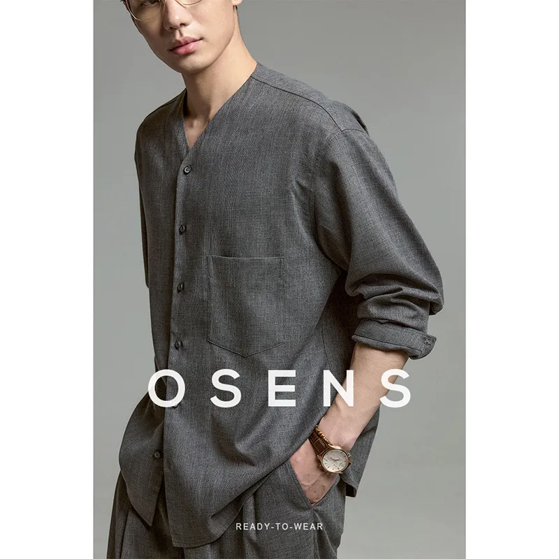 Osens Shirts Men Deep Smoke Gray-1