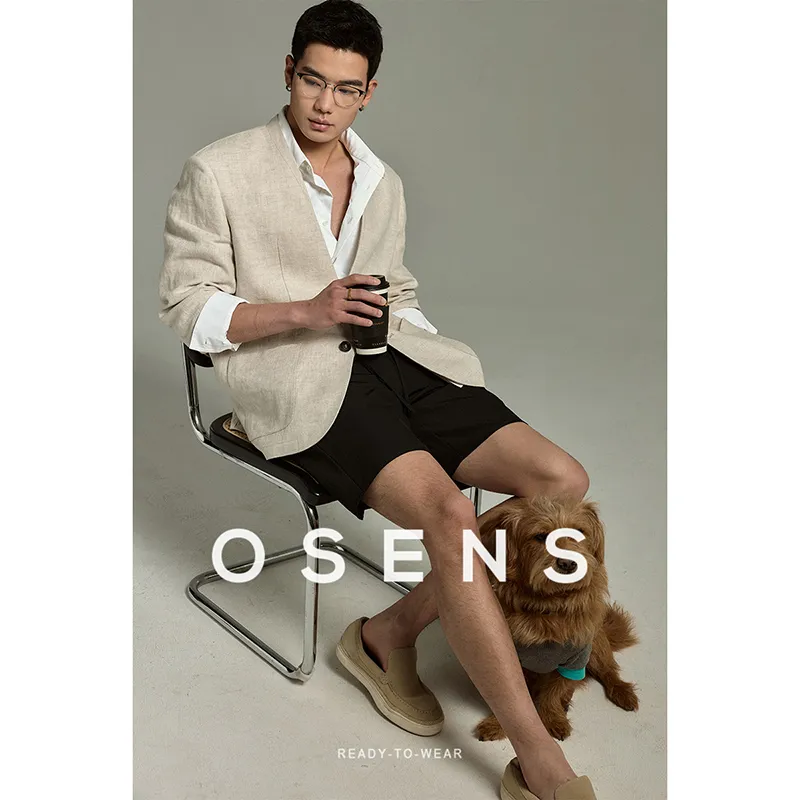 Osens Business Suits Men Raw Hemp 100% Linen-3