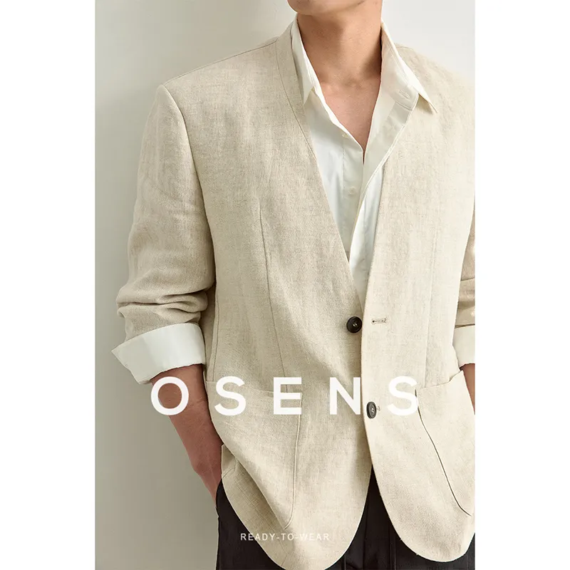 Osens Business Suits Men Raw Hemp 100% Linen-1