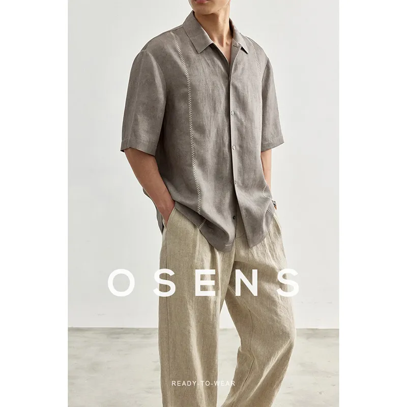 Osens Shirts Men Titanium Purple Gray-4