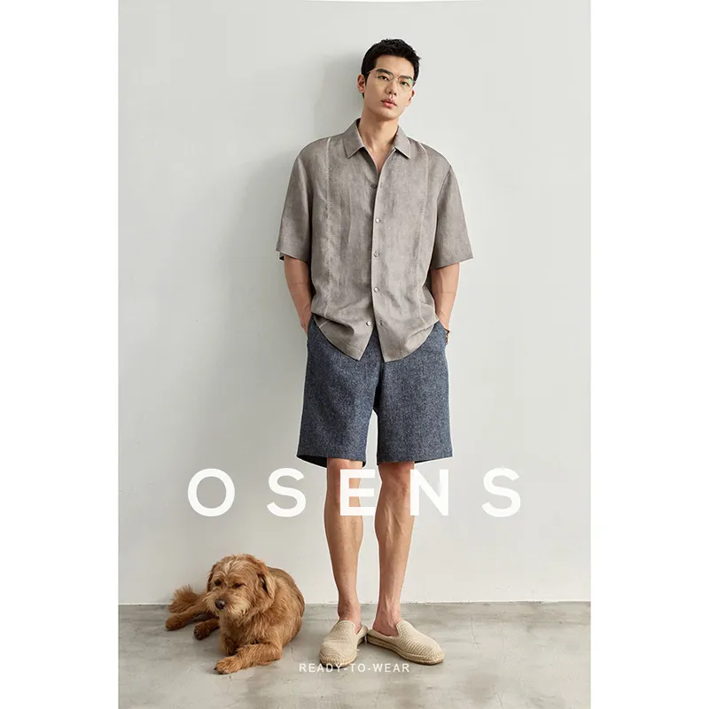 Osens Shirts Men Titanium Purple Gray-3