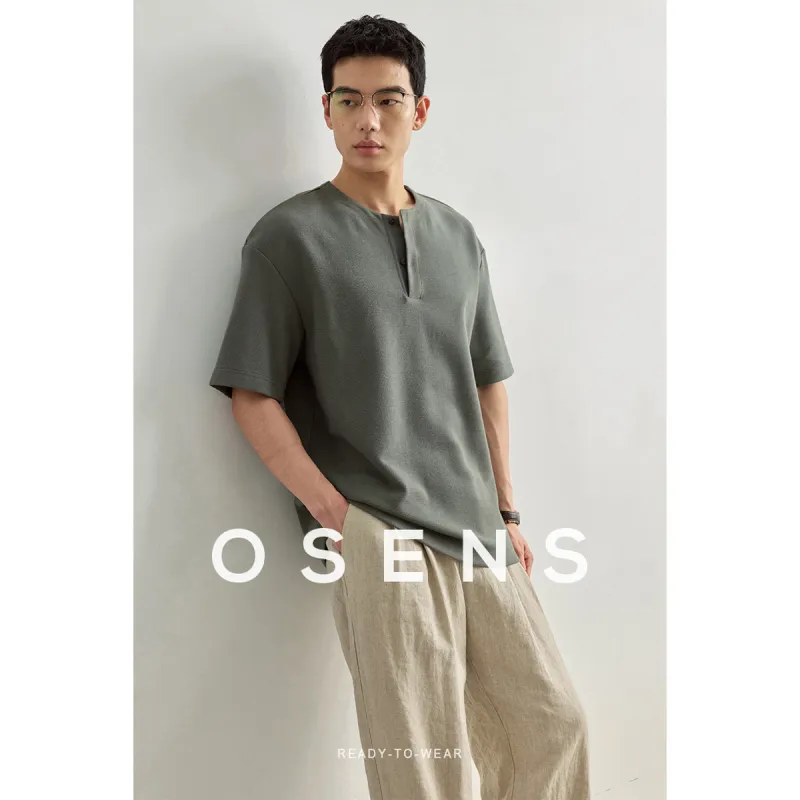 Osens T Shirts Men Cuckoo Feather Green-2