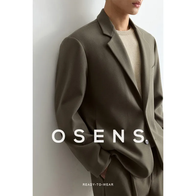 Osens Business Suit Men's Olive Gray Green-2