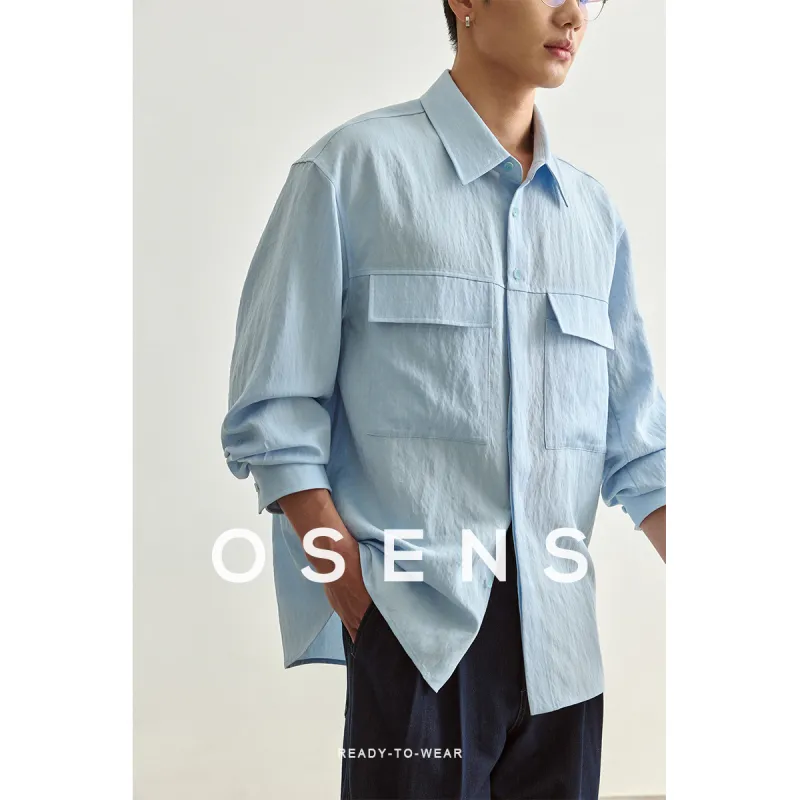 Osens Shirts Men Frost Blue-2