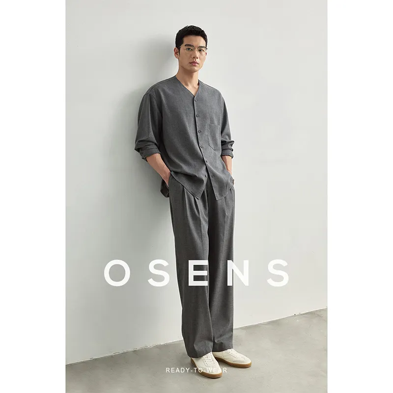 Osens Shirts Men Deep Smoke Gray-2