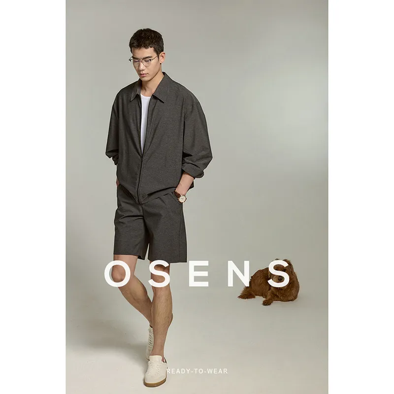 Osens Casual Shorts Men Dark Stone Gray-3