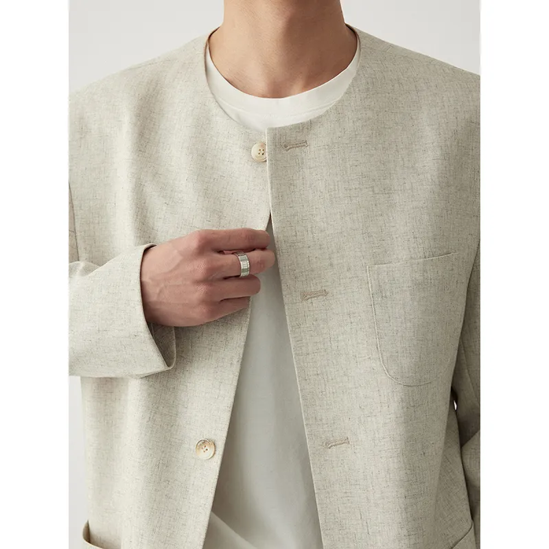 Osens Business Suit Men's Linen Gray-2