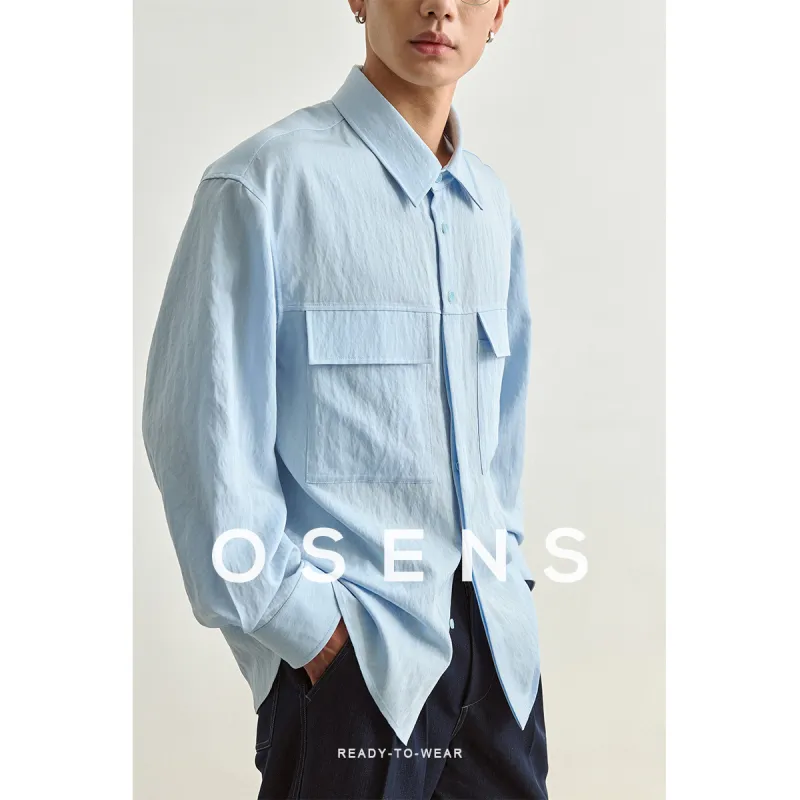 Osens Shirts Men Frost Blue-1