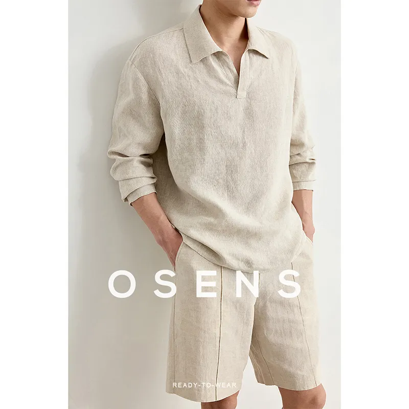 Osens Polo Shirt Men's Raw Hemp-1