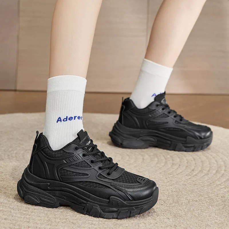 Medd Height Increasing Balance Impact Resistant Support Lightweight Breathable Low Top Chunky Sneakers Women's-35