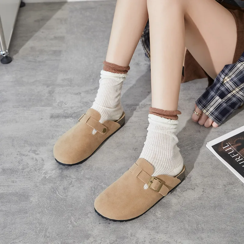 Medd Rubber Sole Abrasion Resistant Slip Resistant Closed Toe Slippers Women's-12