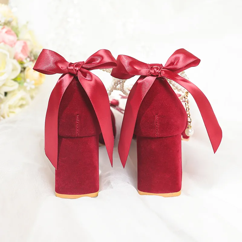 Medd High Heels Women's Burgundy-3