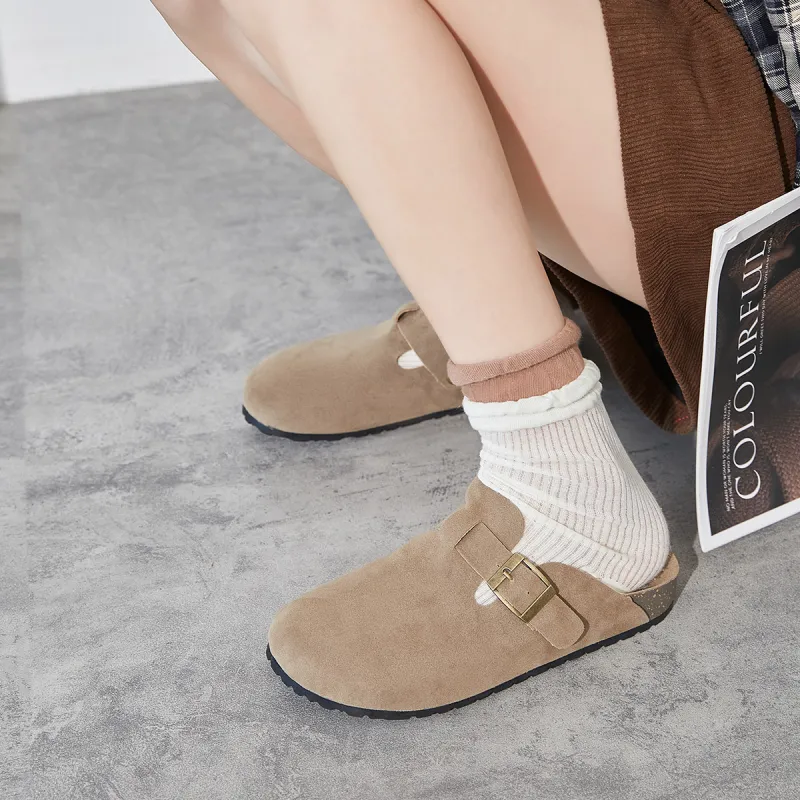 Medd Rubber Sole Abrasion Resistant Slip Resistant Closed Toe Slippers Women's-3