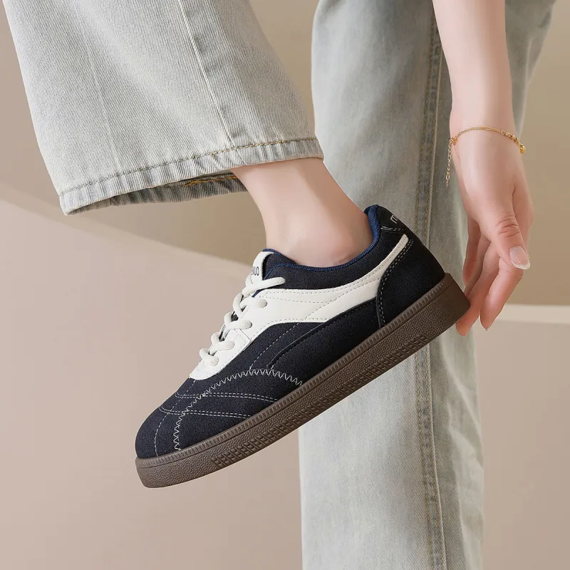 Medd German Army Trainers Anti Slip Wear Resistant Low Top Skateboard Shoes Women's-14