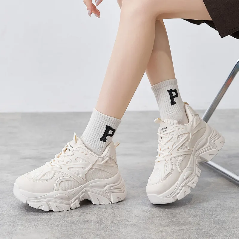 Medd Height Increasing Balance Impact Resistant Support Lightweight Breathable Low Top Chunky Sneakers Women's-9
