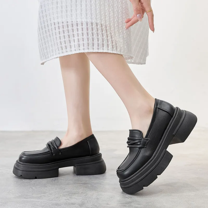 Medd Loafers Ballet Flats High Heel Women's-19