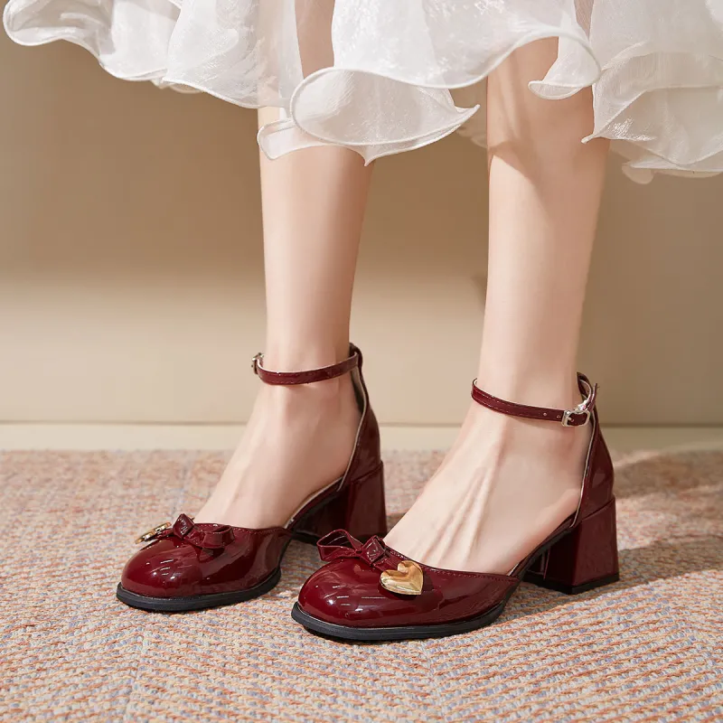 Medd Chunky Heel Low Vamp High Heels Women's-8