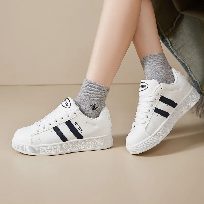 Medd White Sneakers Thermal Height Increasing Lightweight Low Top Skateboard Shoes Unisex-9