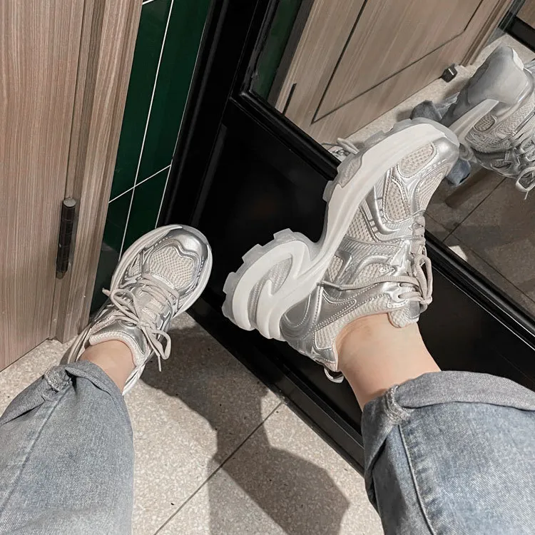 Medd Cushioning, Breathable, Lightweight Low Top Classic Chunky Sneakers Women's-8