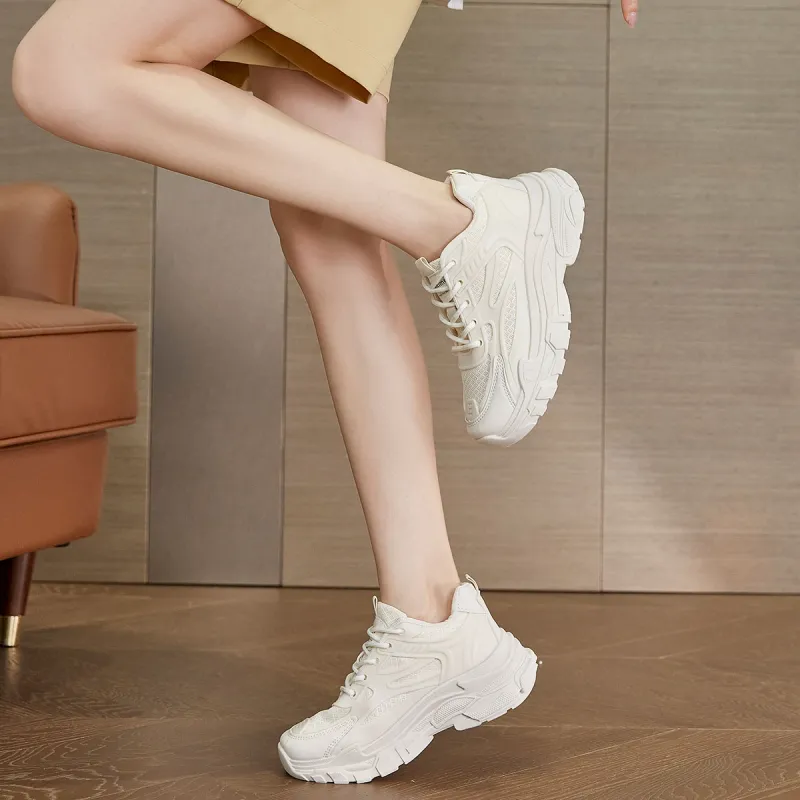 Medd Height Increasing Balance Impact Resistant Support Lightweight Breathable Low Top Chunky Sneakers Women's-46
