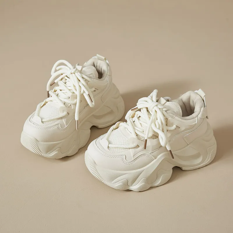 SHUXIAOBEI Cushioning Slip Resistant Breathable Height Increasing Thermal Low Top Chunky Sneakers Women's-15