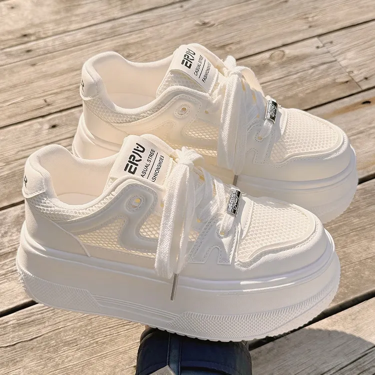 Medd Anti Slip Wear Resistant Low Top Classic Skateboard Shoes Women's Ecru Adjustable-4