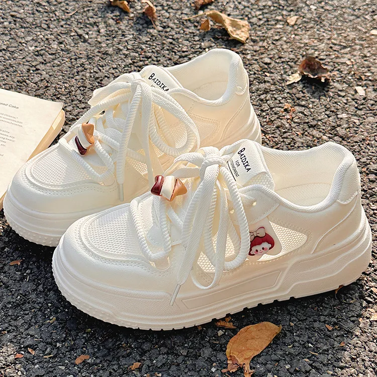 Medd Coverage Breathable Low Top Skateboard Shoes Women's Ecru-2