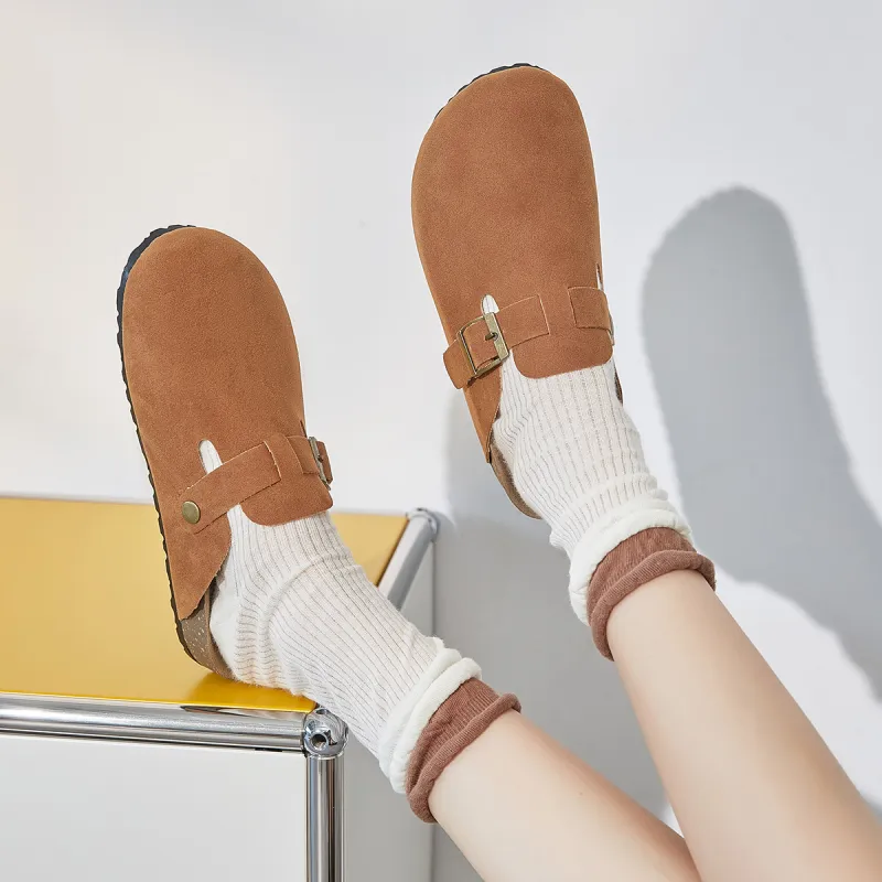 Medd Rubber Sole Abrasion Resistant Slip Resistant Closed Toe Slippers Women's-15