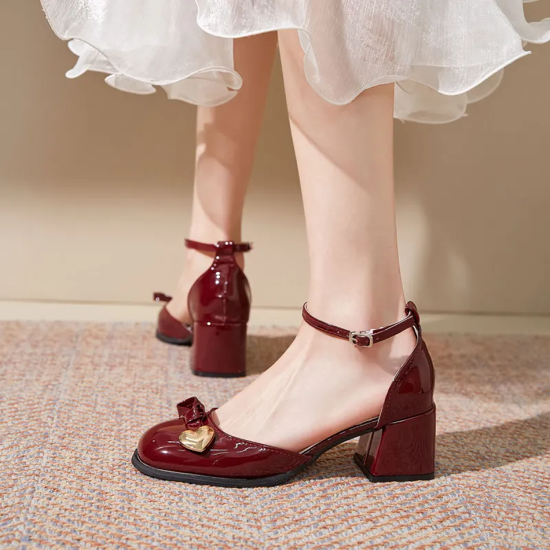 Medd Chunky Heel Low Vamp High Heels Women's-6