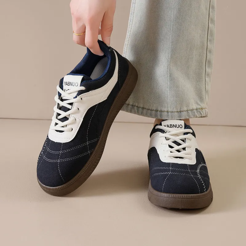 Medd German Army Trainers Anti Slip Wear Resistant Low Top Skateboard Shoes Women's-17
