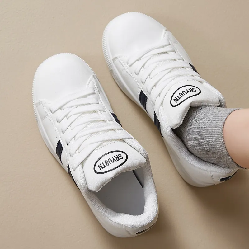 Medd White Sneakers Thermal Height Increasing Lightweight Low Top Skateboard Shoes Unisex-10