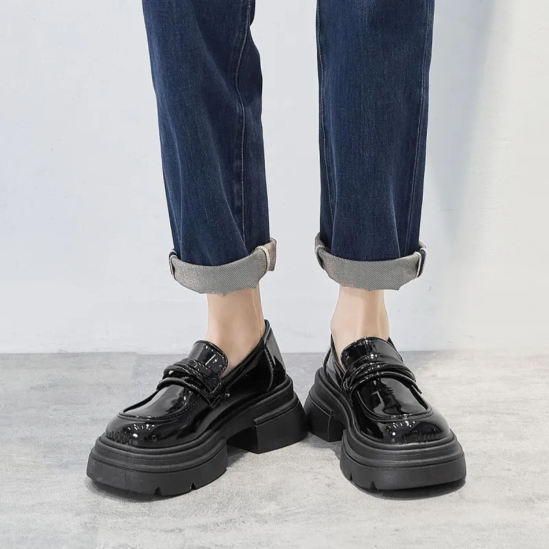 Medd Loafers Ballet Flats High Heel Women's-13