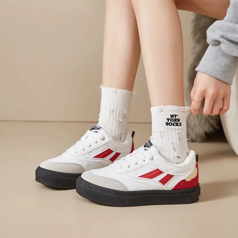 Medd Warm Height Increasing Low-Top Skateboard Shoes Women's-8